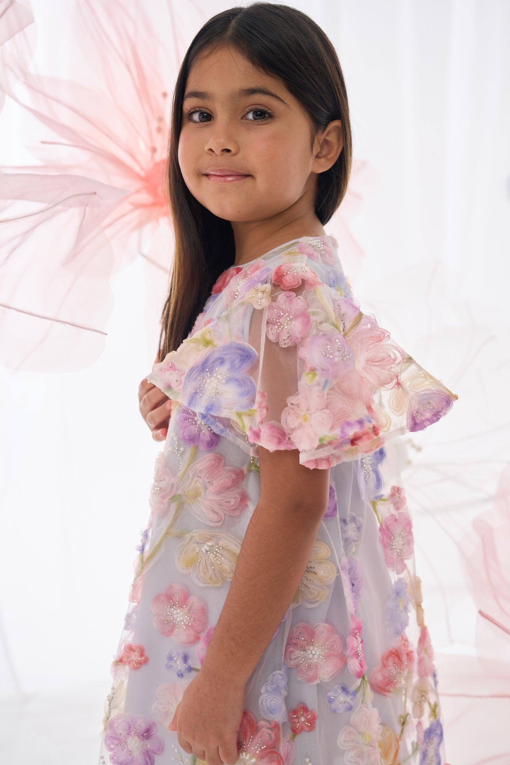 Organza Floral Beaded Dress