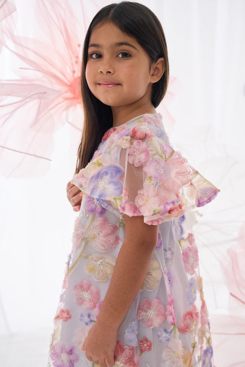 Organza Floral Beaded Dress