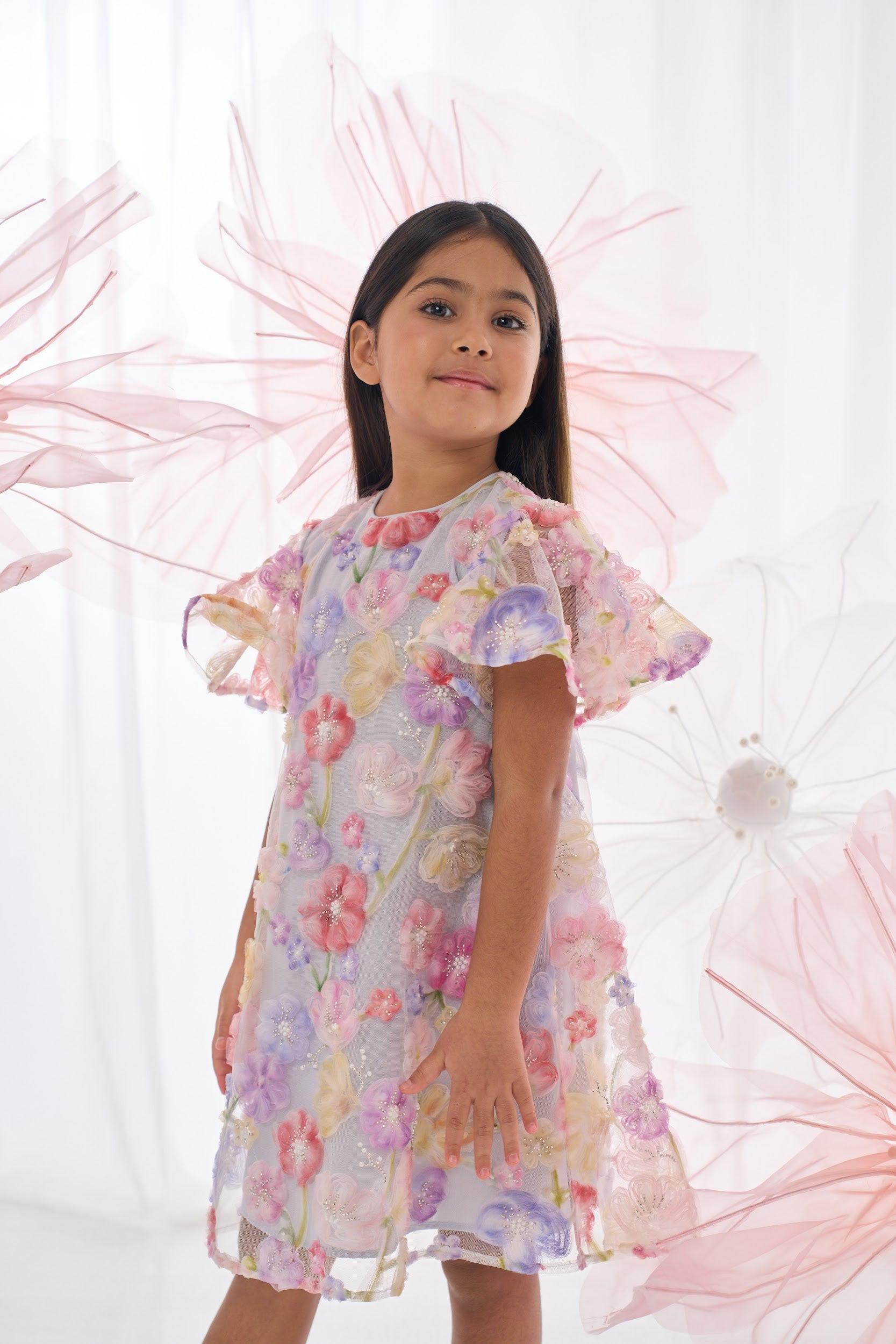 Organza Floral Beaded Dress